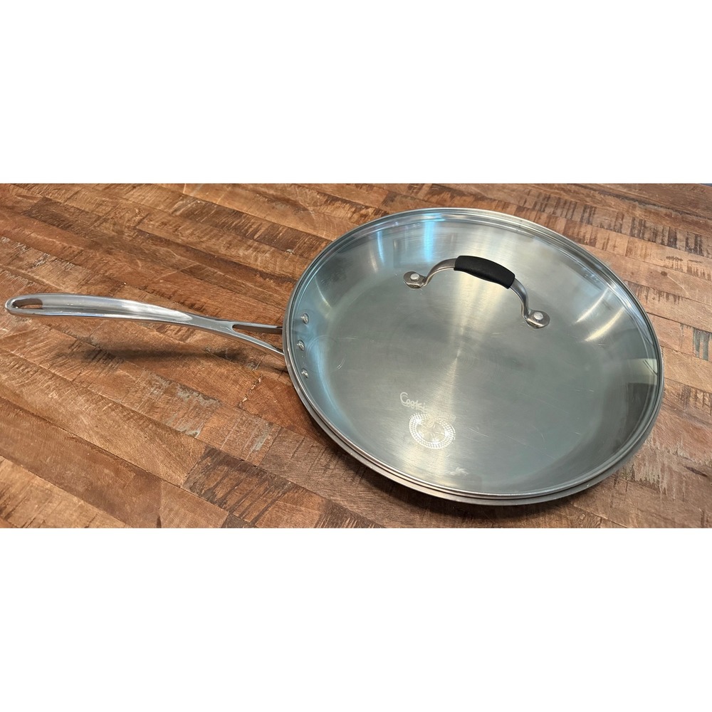 Calphalon 1392 12 Inch Stainless Steel Tri-Ply Frying Pan Skillet with Glass Lid